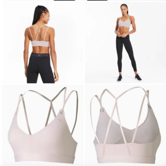 Puma Strappy Studio Women's Bra- Rose Size S - Picture 2 of 4